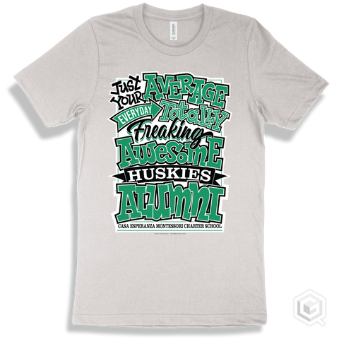 Husky White T-shirt - Just Your Average Casa Esperanza Montessori Charter School Huskies Alumni Design