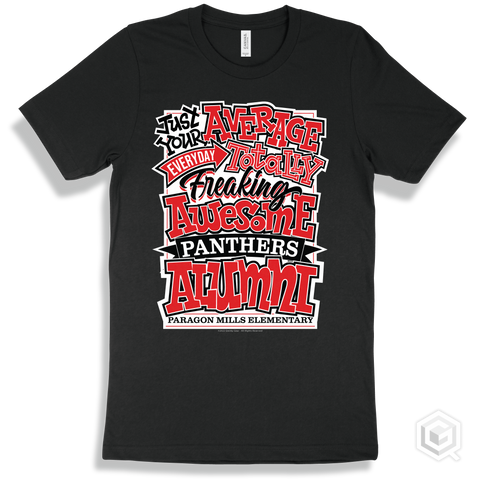 Panther Black T-shirt - Just Your Average Paragon Mills Elementary  Panthers Alumni Design