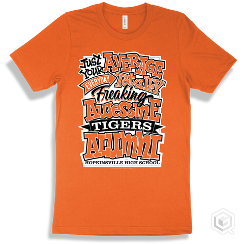 Tiger Orange T-shirt - Just Your Average Hopkinsville High School Tigers Alumni Design