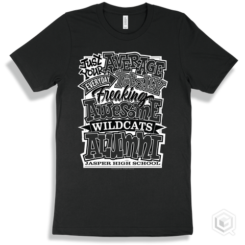 Wildcat Black T-shirt - Just Your Average Jasper High School Wildcats Alumni Design