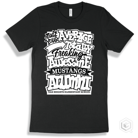 Mustang Black T-shirt - Just Your Average Oak Heights Elementary School Mustangs Alumni Design