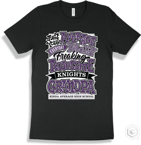 Knight Black T-shirt - Just Your Average Kinda Average High School Knights Grandpa Design