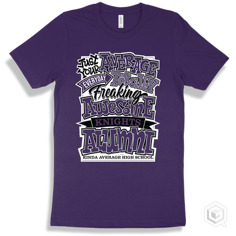 Knight Team Purple T-shirt - Just Your Average Kinda Average High School Knights Alumni Design