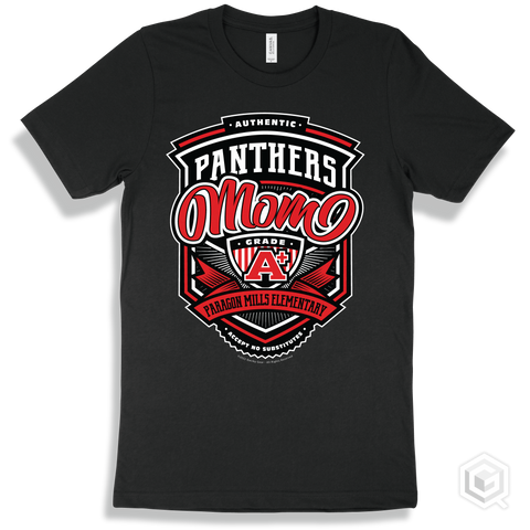 Panther Black T-shirt - Authentic Grade A Plus Paragon Mills Elementary Panthers Mom Design