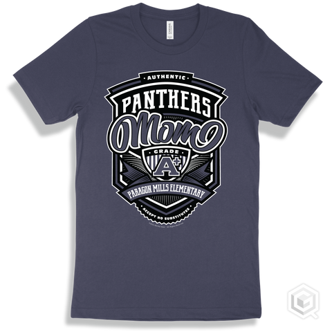 Panther Navy T-shirt - Authentic Grade A Plus Paragon Mills Elementary Panthers Mom Design