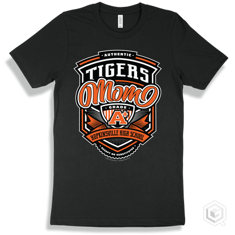 Tiger Black T-shirt - Authentic Grade A Plus Hopkinsville High School Tigers Mom Design