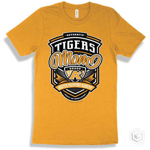 Tiger Gold T-shirt - Authentic Grade A Plus Inkster Prepatory Academy Tigers Mom Design