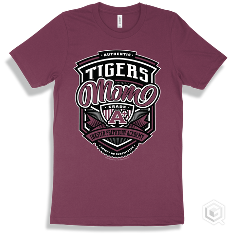 Tiger Maroon T-shirt - Authentic Grade A Plus Inkster Prepatory Academy Tigers Mom Design