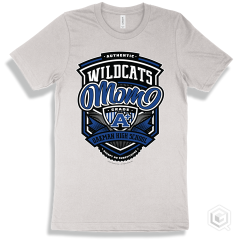 Wildcat White T-shirt - Authentic Grade A Plus Oakman High School Wildcats Mom Design