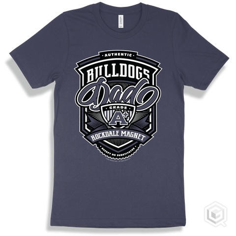 Bulldog Navy T-shirt - Authentic Grade A Plus Rockdale Magnet School for Science and Technology Bulldogs Dad Design