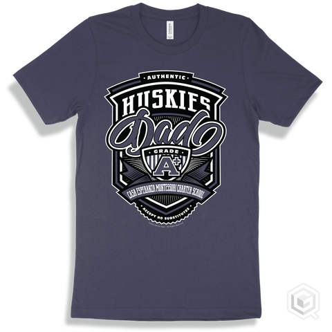 Husky Navy T-shirt - Authentic Grade A Plus Casa Esperanza Montessori Charter School Huskies Dad Design