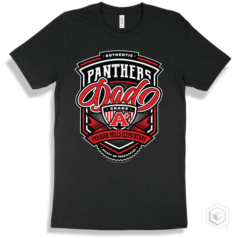 Panther Black T-shirt - Authentic Grade A Plus Paragon Mills Elementary Panthers Dad Design
