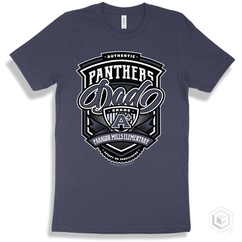 Panther Navy T-shirt - Authentic Grade A Plus Paragon Mills Elementary Panthers Dad Design