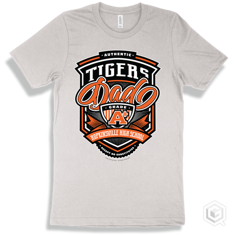 Tiger White T-shirt - Authentic Grade A Plus Hopkinsville High School Tigers Dad Design