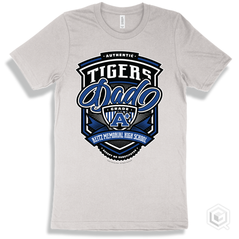 Tiger White T-shirt - Authentic Grade A Plus Reitz Memorial High School Tigers Dad Design