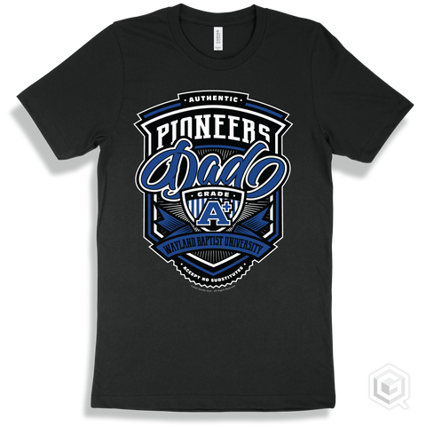 Pioneer Black T-shirt - Authentic Grade A Plus Wayland Baptist University Pioneers Dad Design