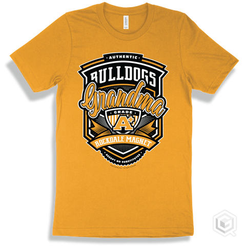 Bulldog Gold T-shirt - Authentic Grade A Plus Rockdale Magnet School for Science and Technology Bulldogs Grandma Design