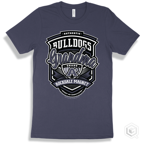 Bulldog Navy T-shirt - Authentic Grade A Plus Rockdale Magnet School for Science and Technology Bulldogs Grandma Design