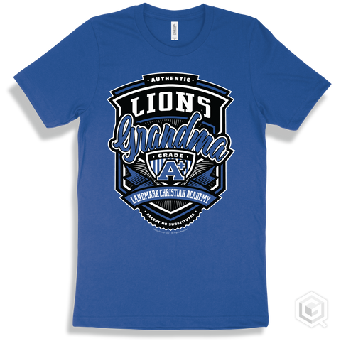 Lion True Royal T-shirt - Authentic Grade A Plus Landmark Christian Academy Lions Grandma Design