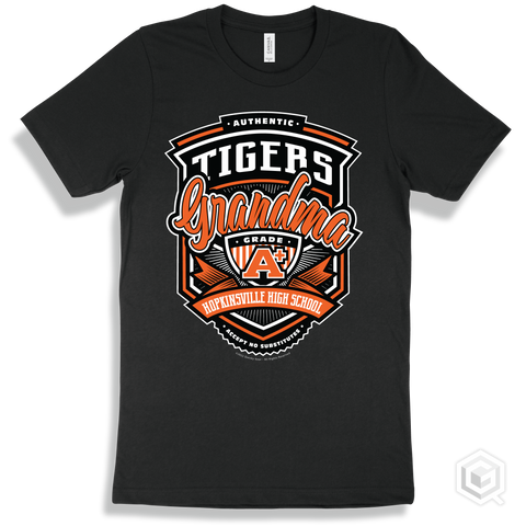 Tiger Black T-shirt - Authentic Grade A Plus Hopkinsville High School Tigers Grandma Design