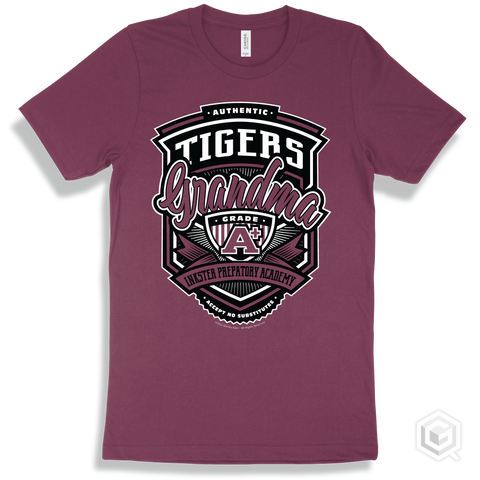Tiger Maroon T-shirt - Authentic Grade A Plus Inkster Prepatory Academy Tigers Grandma Design