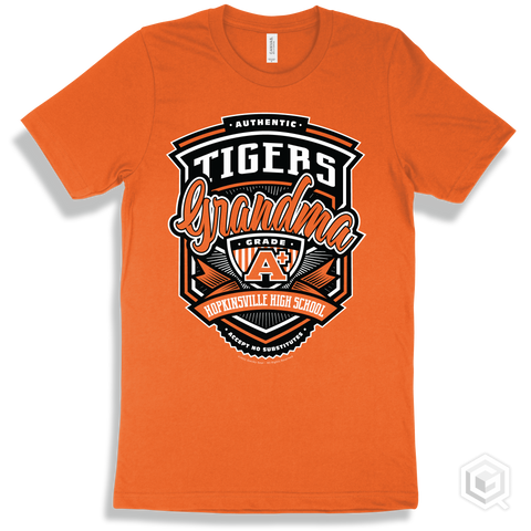 Tiger Orange T-shirt - Authentic Grade A Plus Hopkinsville High School Tigers Grandma Design