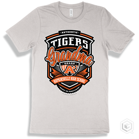 Tiger White T-shirt - Authentic Grade A Plus Hopkinsville High School Tigers Grandma Design