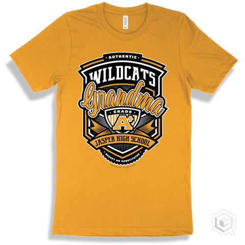 Wildcat Gold T-shirt - Authentic Grade A Plus Jasper High School Wildcats Grandma Design