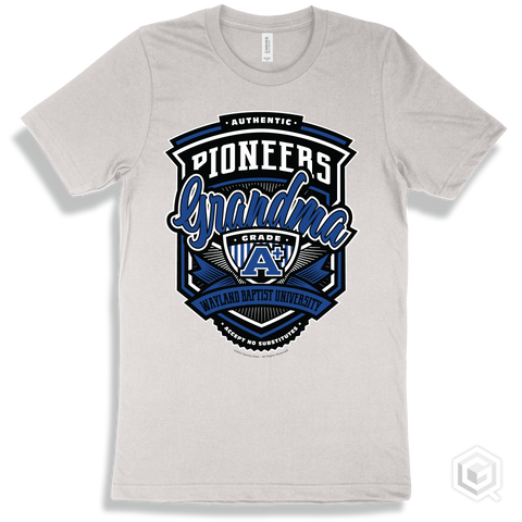 Pioneer White T-shirt - Authentic Grade A Plus Wayland Baptist University Pioneers Grandma Design