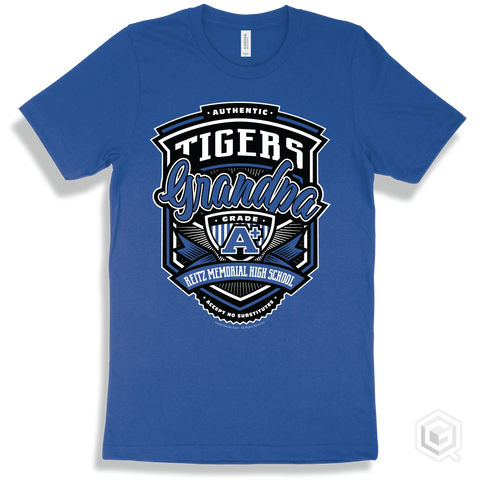Tiger True Royal T-shirt - Authentic Grade A Plus Reitz Memorial High School Tigers Grandpa Design