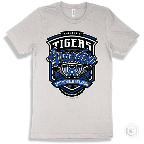 Tiger White T-shirt - Authentic Grade A Plus Reitz Memorial High School Tigers Grandpa Design