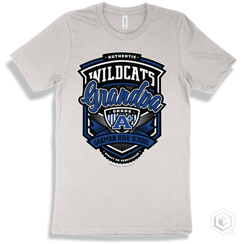 Wildcat White T-shirt - Authentic Grade A Plus Oakman High School Wildcats Grandpa Design
