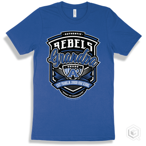 Rebel True Royal T-shirt - Authentic Grade A Plus East Franklin Junior High School Rebels Grandpa Design
