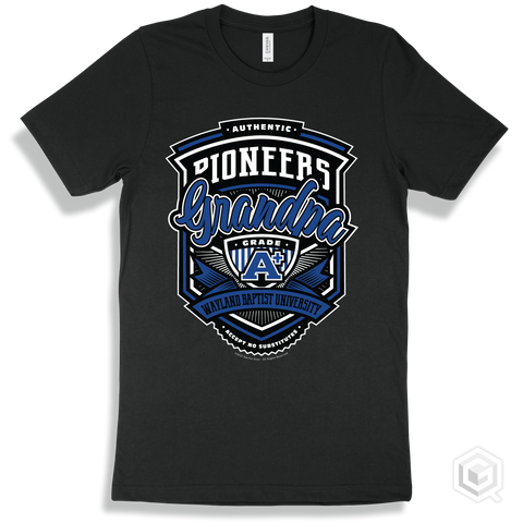 Pioneer Black T-shirt - Authentic Grade A Plus Wayland Baptist University Pioneers Grandpa Design