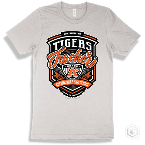Tiger White T-shirt - Authentic Grade A Plus Hopkinsville High School Tigers Teacher Design