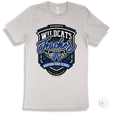 Wildcat White T-shirt - Authentic Grade A Plus Oakman High School Wildcats Teacher Design