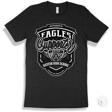Eagle Black T-shirt - Authentic Grade A Plus Austin High School Eagles Supporter Design