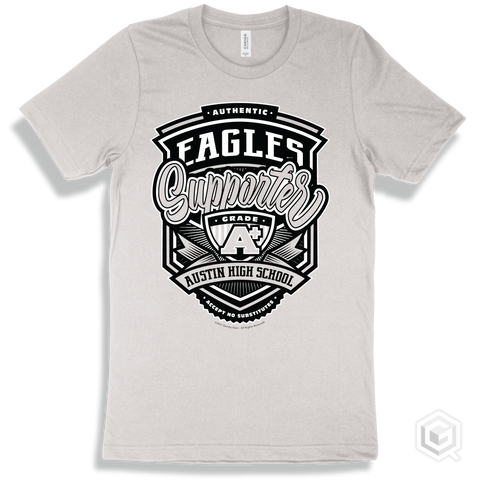 Eagle White T-shirt - Authentic Grade A Plus Austin High School Eagles Supporter Design