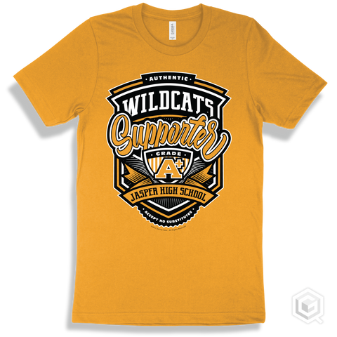 Wildcat Gold T-shirt - Authentic Grade A Plus Jasper High School Wildcats Supporter Design