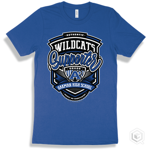 Wildcat White T-shirt - Authentic Grade A Plus Oakman High School Wildcats Supporter Design
