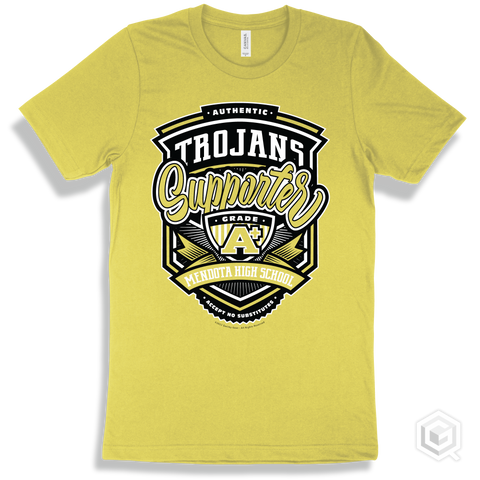 Trojan Yellow T-shirt - Authentic Grade A Plus Mendota High School Trojans Supporter Design