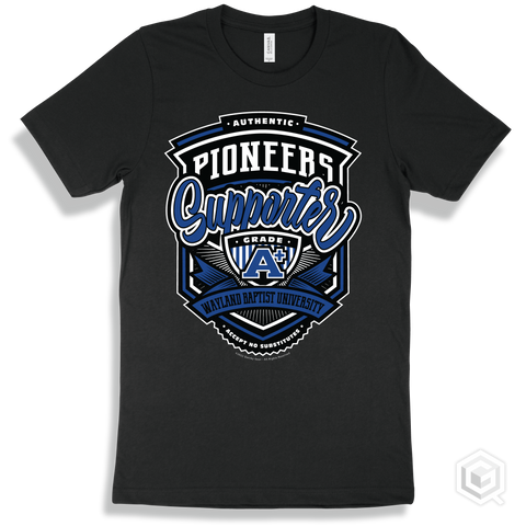 Pioneer Black T-shirt - Authentic Grade A Plus Wayland Baptist University Pioneers Supporter Design