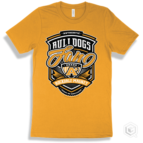 Bulldog Gold T-shirt - Authentic Grade A Plus Rockdale Magnet School for Science and Technology Bulldogs Fan Design
