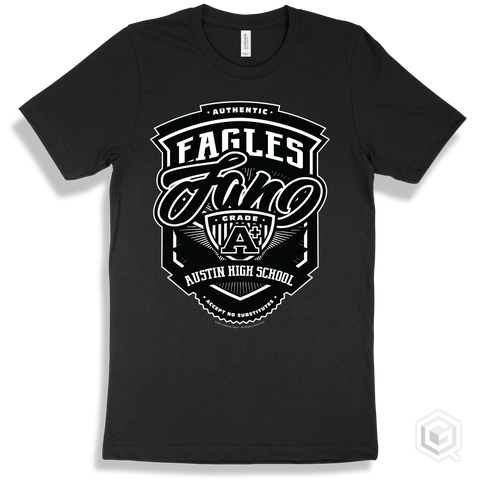 Eagle Black T-shirt - Authentic Grade A Plus Austin High School Eagles Fan Design