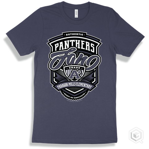 Panther Navy T-shirt - Authentic Grade A Plus Paragon Mills Elementary Panthers Fan Design