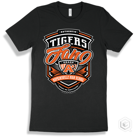 Tiger Black T-shirt - Authentic Grade A Plus Hopkinsville High School Tigers Fan Design