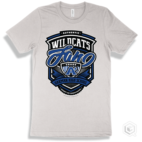 Wildcat White T-shirt - Authentic Grade A Plus Oakman High School Wildcats Fan Design