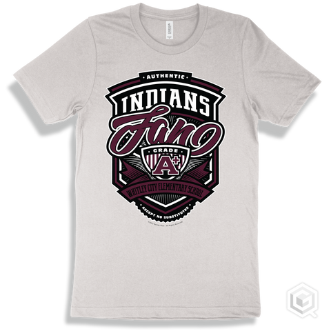 Indian White T-shirt - Authentic Grade A Plus Whitley City Elementary School Indians Fan Design