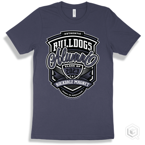 Bulldog Navy T-shirt - Authentic Grade A Plus Rockdale Magnet School for Science and Technology Bulldogs Alumni Design