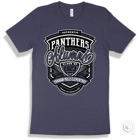 Panther Navy T-shirt - Authentic Grade A Plus Paragon Mills Elementary Panthers Alumni Design